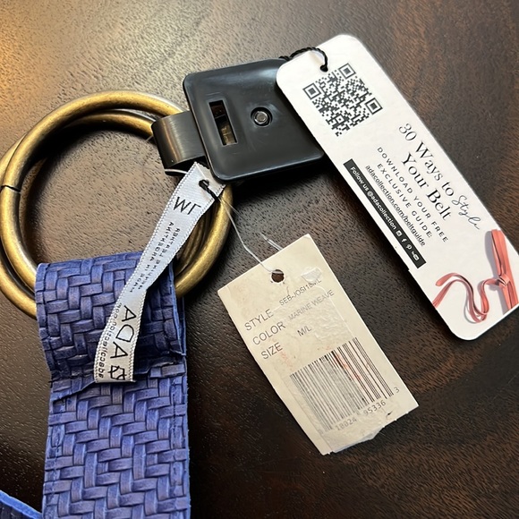 ADA Collection JOSIE LEATHER BELT Double Ring Belt - Picture 12 of 12